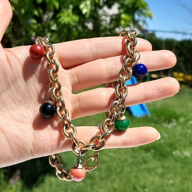 Collier Vintage B31 En Métal Et Perles De Verre Murano - Style Créateur Gripoix ?