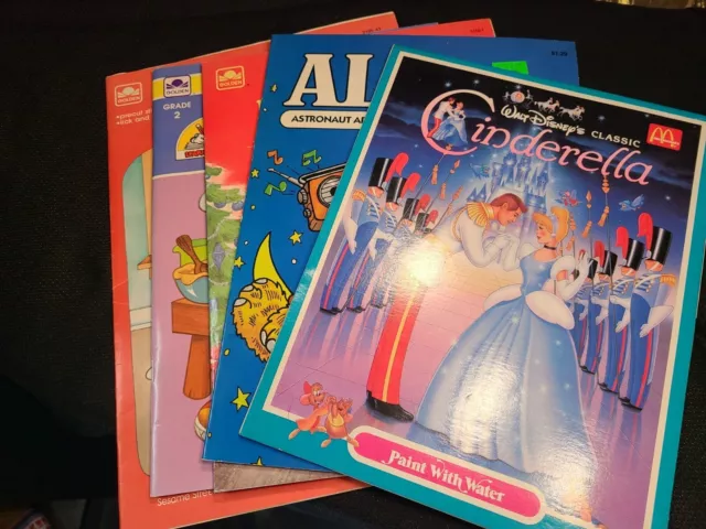 Lot of 5 Vintage Little Golden Books - Activity/Puzzle/Stickers Disney Alf