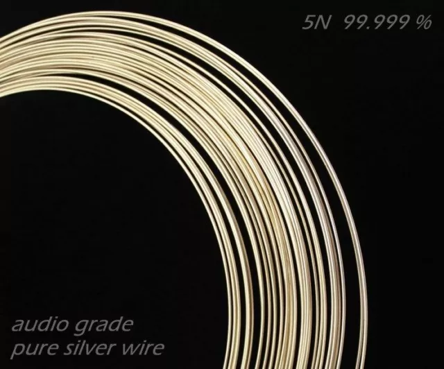 1 mm AWG 18 Solid Core 1 Met / 3,3 ft Ultra Fine Pure SILVER Audio BARE WIRE,