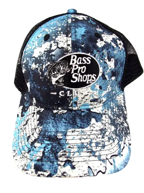 BASS PRO SHOPS Hat Cap Snap Back One Size Blue White Trucker Fishing Fish  £14.26 - PicClick UK