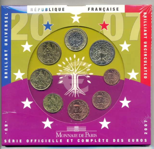 France 2007 Coffret Euro Bu Monnaie De Paris B.u