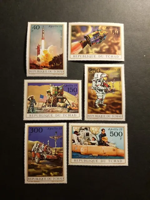 Briefmarke Tschad Apollo XV Weltraum Post Luft Pa N° 99/104 Neu Luxus MNH 1971