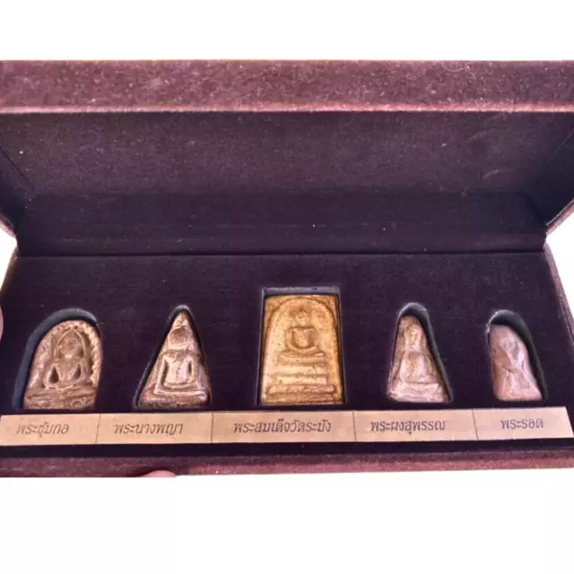 Benjapakee Set Thai Buddha Amulet Phra Somdej Nang Phaya Rod Phong Suphan Sumkor