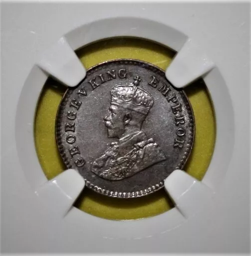 S6 - British India 1/12 Anna 1925 (B) NGC AU-58 Almost Uncirculated Coin