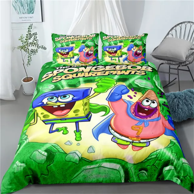 Spongebob Patrick Star Single Double Queen King Bed Duvet Quilt Doona Cover Set