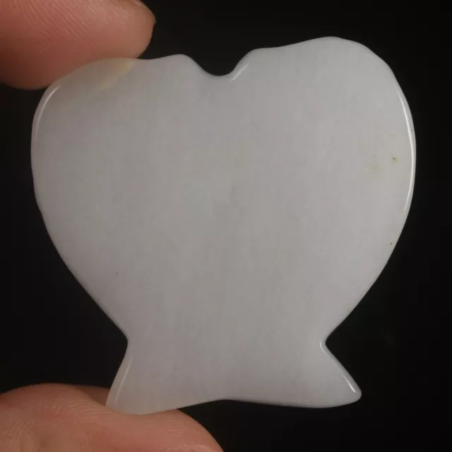 1.5" Natural white Jade Hand carved Angel Wings Healing Pendant #37M56