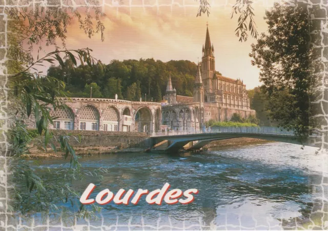 (65) LOURDES La Basilique, le Gave et les nouveaux ponts