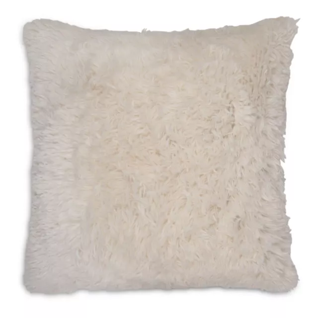 Long Pile Soft & Cuddly Shaggy 17x17" (43x43cm) Faux Fur Cushion Cover (Cream)