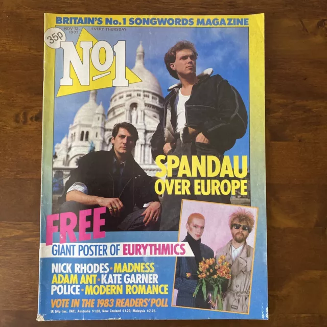 No1 Music Magazine November 12th 1983 Issue No.28 Spandau Ballet, Police, Adam A