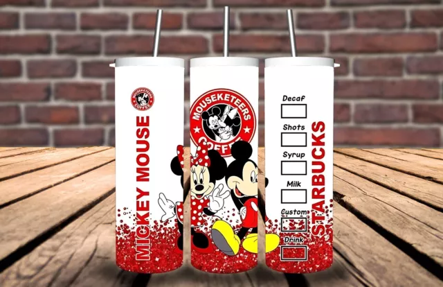 Retro cartoon custom made to order Inspired drink tumbler  x1  includes straw