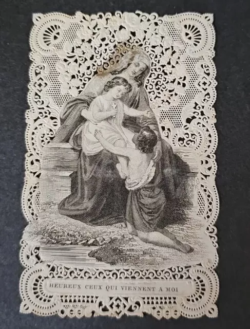 1862 Andachtsbild, Spitzenbild Santino Holy Card Heiligenbild Bouasse Lebel