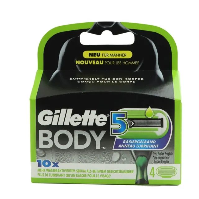 Gillette Body 5 cuchillas de afeitar 4 piezas cuchillas de repuesto para hombre