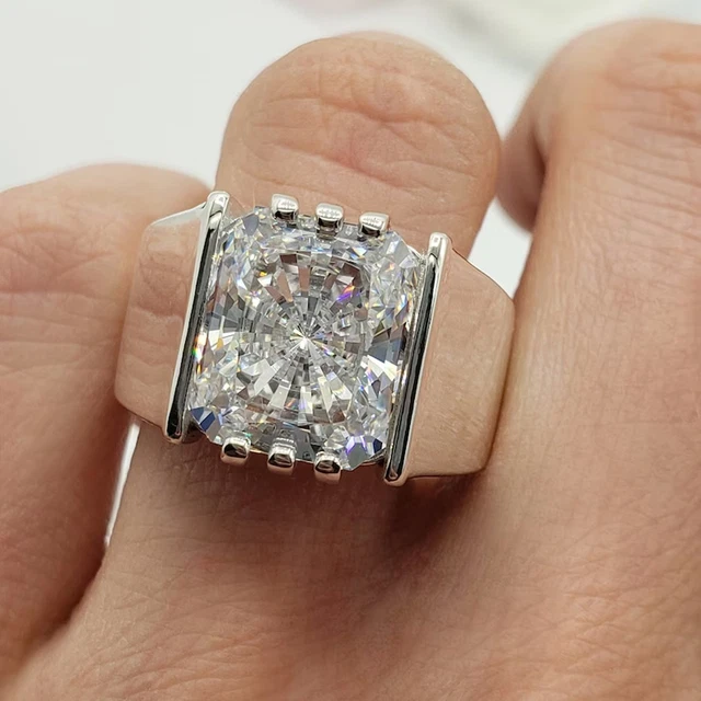 Bague Solitaire Diamant Blanc Traité 25 Carats – Argent 925, Certifié, Taille 7