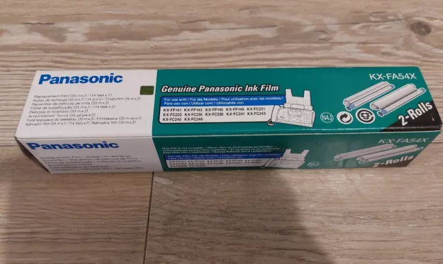 Genuine Panasonic Fax Ink Film KX-FA54X New 2 Rolls