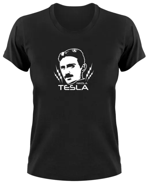 Nikola Tesla Nerd Damen T-Shirt Freie Energie Geek Erfinder Physiker Science
