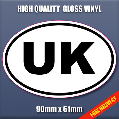 UK -  Oval Self Adhesive Vinyl small sticker, Camper, Car, Van, S261