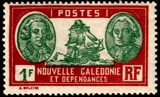 ✔️ FRANCE NEW CALEDONIA 1928 - SAILING SHIP KEY VAL Sc. 150 MNH ** $11...