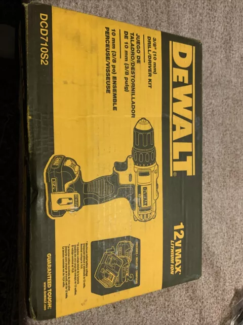 DEWALT 12V MAX Li-Ion 3/8 in. Keyless Chuck Drill Driver Kit DCD710S2 New