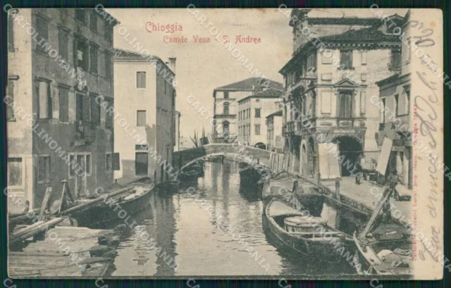 Venezia Chioggia Canal Vena cartolina QT3998