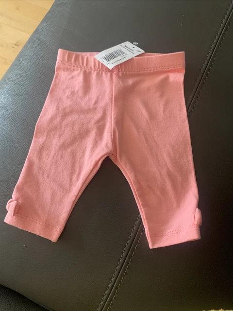 Leggings Stretch Pesca/Corallo Per Bambine Nuovi Con Etichette Con Fiocchi Di Matalan Taglia Neonato