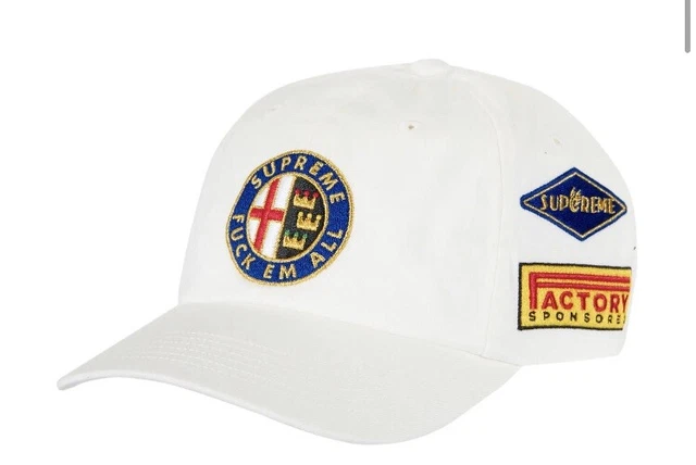 SUPREME RACER CAP Navy Strap Back Racing Race Hat Box Logo 6 Panel 