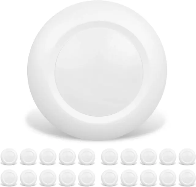 20 Packs 4 Inch LED Low Profile Recessed & Surface Mount Disk Light, Round, 10W,