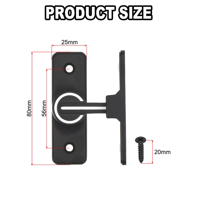 Barn Door Lock Sliding Barn Door Latch Lock 90 Degree Gate Latch Black 2