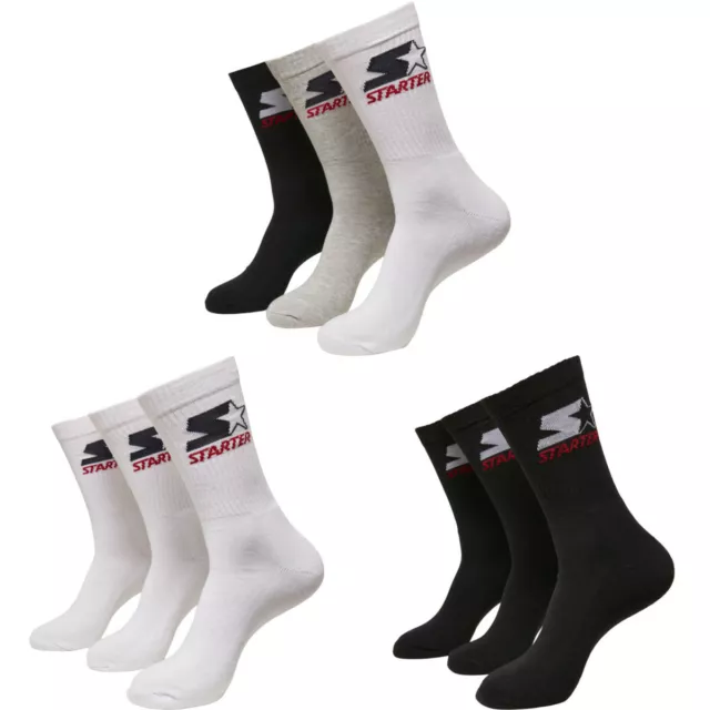 Starter Crew Socks Socken Star Logo Unifarben Unisex Stern Black White ht grey