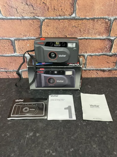 VIVITAR AUTO FOCUS PS:135 35mm Compact Point & Shoot Film Camera Boxed & Working