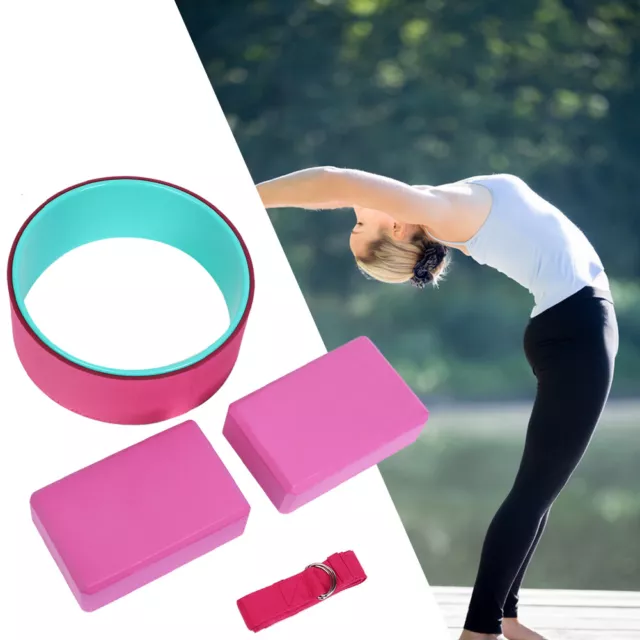 4pcs Yoga Wheel Set Yoga Block Yoga Stretch Belt Strap Yoga Block Pain