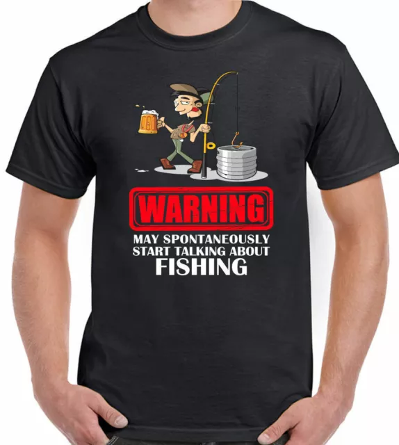 Fishing T-Shirt Mens Funny Carp Sea Trout Rod Fish Fisherman Reel Talking About