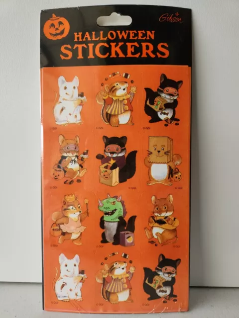 Vintage Gibson Cute Halloween Stickers.  2 full Sheets In Each Package. NOS