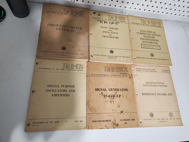 US Army Military Radio 6 Book Lot 1940-1950 Ham Radio