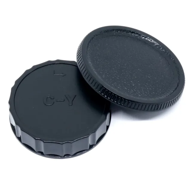 Rear Lens Cap & Body Cap Set for Contax Yashica CY Mount Fit Lenses & Cameras