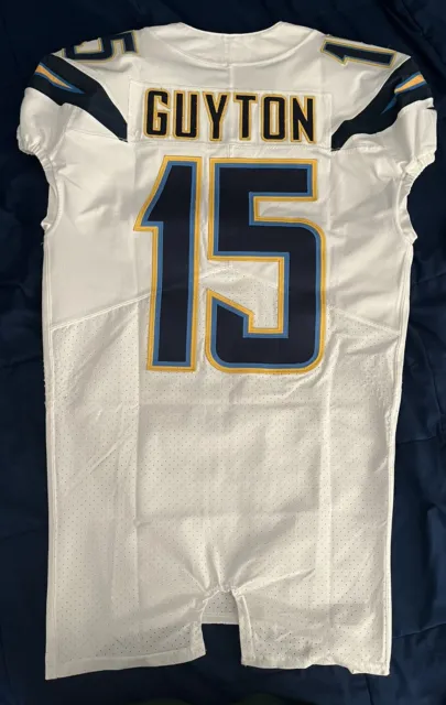 Los Angeles Chargers Jalen Guyton 2019 NFL 100 Game Used Worn Jersey Rookie Year