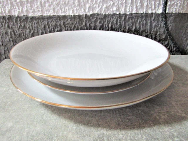 Speise Suppen & Kuchenteller von Eschenbach Elfenbein mit Goldrand
