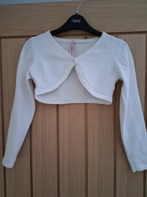 Girls Mayoral Boutique White Bolero Cardigan Age 6 Years *VGC*