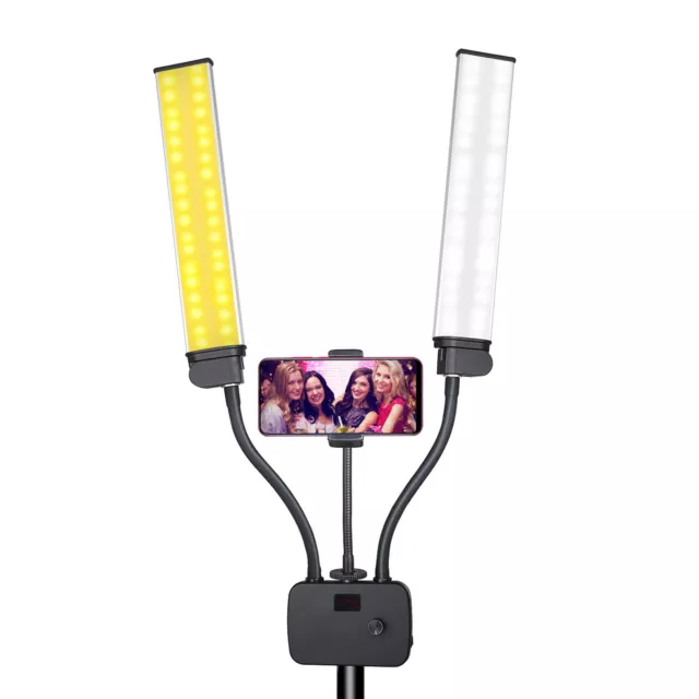 Double Arms LED Fill Light 45W 3000K To 6500K Bi Color Dimmable Beauty LED HG