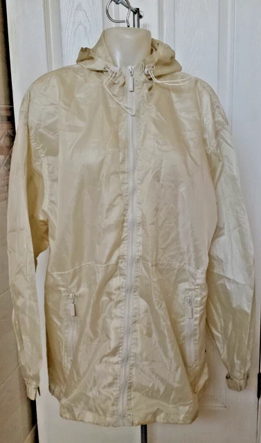 CREAM KAGOOL KAG IN A BAG with hood, lightweight showerproof XL pack ...