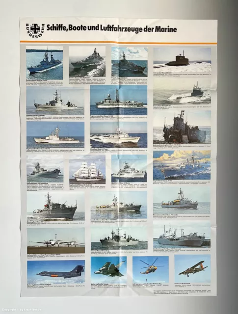 Plakat...Poster BUNDESWEHR Schiffe, Boote und Luftfahrzeuge der Marine...um 1982