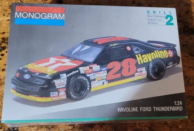 1991 1/24 Davy Allison Havoline Ford Thunderbird Monogram Model Kit New In Box!