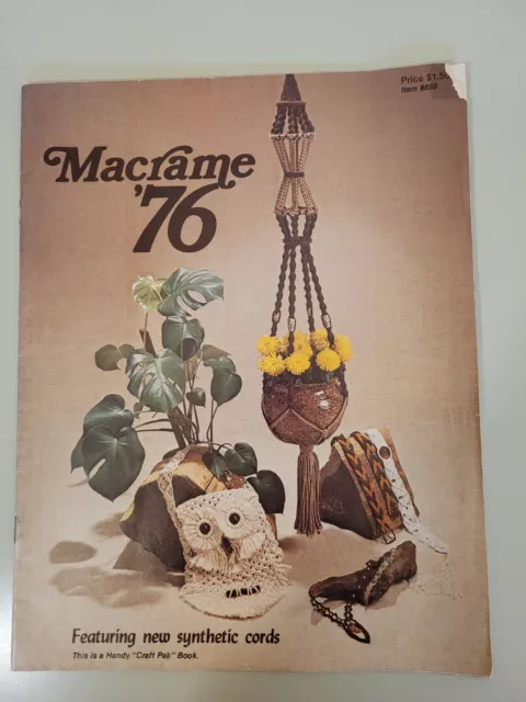 Vintage Macrame 1976, 1978 Pattern Booklets, Lot of 2 3