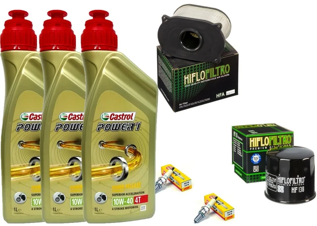 Kit Tagliando Suzuki Sv 650 99 02 Olio Castrol 10W40 Filtro Olio Aria Candele