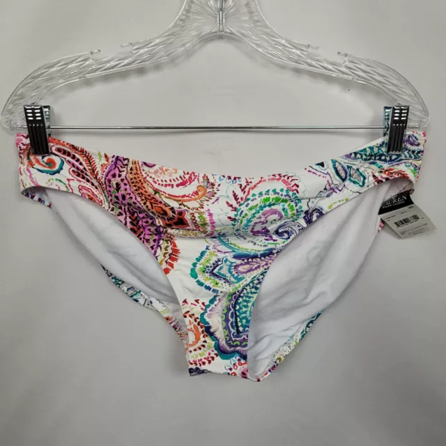 Lauren Ralph Lauren Womens Bikini Bottom Captiva Paisley Swimsuit White NWT