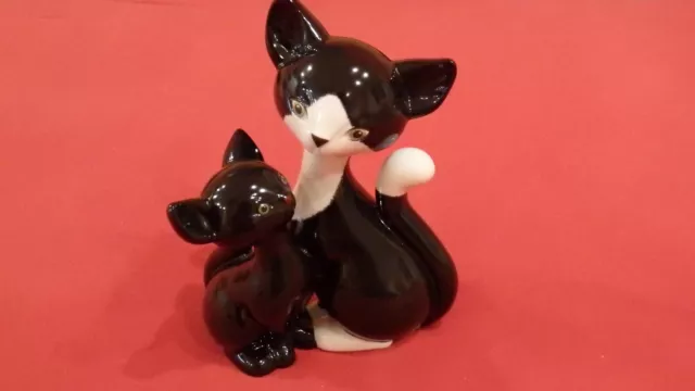 Goebel Kitty de Luxe Kitty in love Black Pearl 2 Katzen Porzellan wie neu