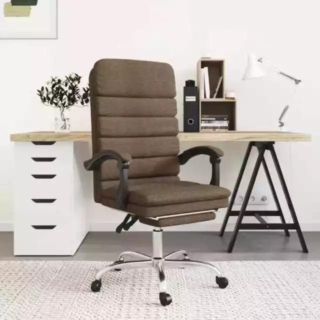 Silla de Oficina Reclinable con Masaje Sillón de Ordenador Asiento Tela vidaXL 2