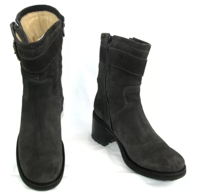 FREE LANCE Bottines boots BIKER Mid strap cuir daim marron 38.5 EXCELLENT ETAT
