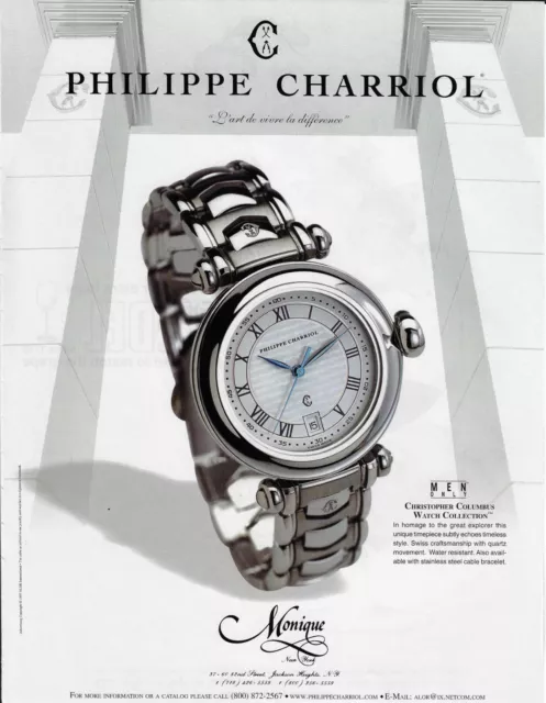 1997 Philippe Charriol Christopher Columbus Watch Collection Vintage PRINT AD