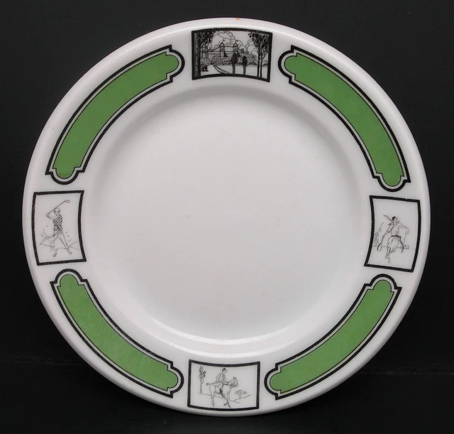 West Baden Springs Hotel - 1930's - Flapper Girl Logo - Rare China Desert Plate