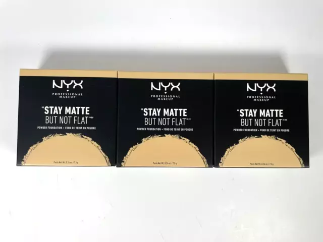 3 NYX HD Studio Stay Matte But Not Flat Powder Foundation SMP06 Medium Beige